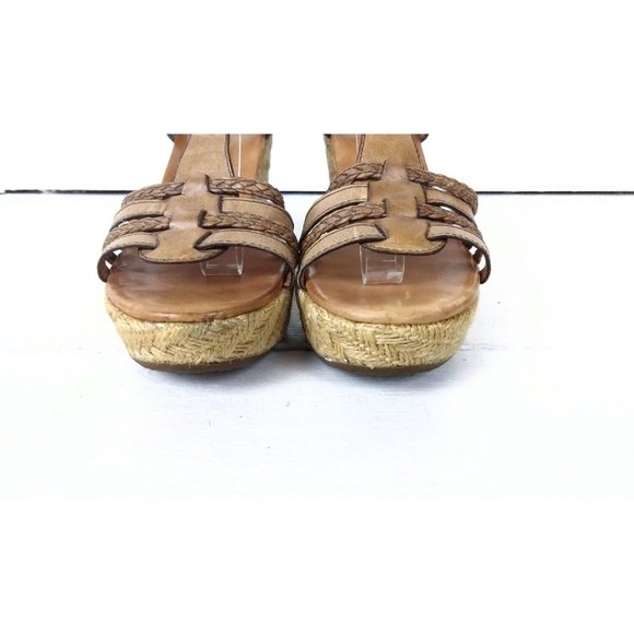 Paul Green open toe strappy leather platform wedge espadrille rope sandals - Picture 5 of 8